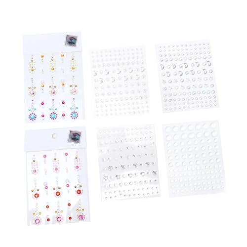 Ipetboom 6 Blätter Acryl Schmuck Gesicht Aufkleber Selbstklebende Glitzersteine Party Make Up Festival Dekoration Transparent Perlen Stern Mond Design Hautfreundlich von Ipetboom