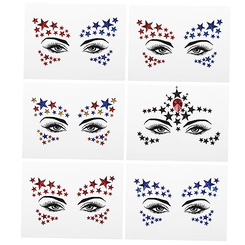 Ipetboom 6blätter Fünfzackigen Stern Auge Aufkleber Kreative Strass Augen Aufkleber Für Körper Make-up von Ipetboom