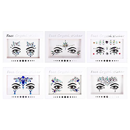 Ipetboom 6blätter Strass-aufkleber Glitzer-aufkleber Für Augen Körper Dekoration Diy Gesichtsjuwelen Sticker von Ipetboom