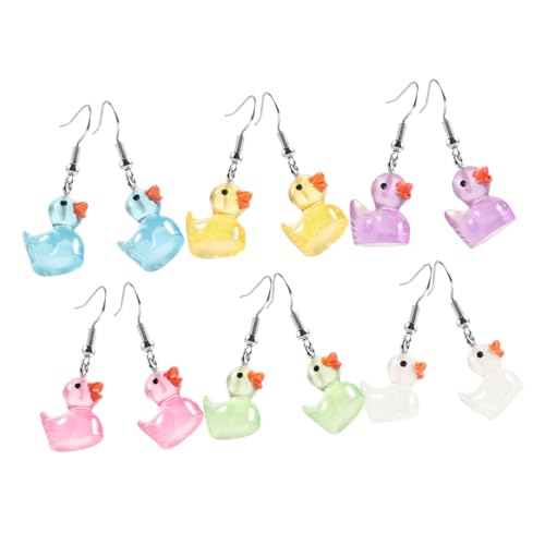 Ipetboom 6 Paare Bunte Nachtleuchtende Ohrhaken Ohrringe Damen Mädchen Cartoon Enten Schmuck Langlebig Modisch Ästhetisch von Ipetboom