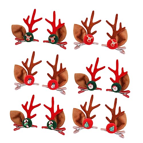 Ipetboom 6paare Weihnachts-haarspangen Mit -geweih-design Für Haarclips Für Festlichkeiten Und Partys Niedliche Dekoration Für Mädchen- von Ipetboom