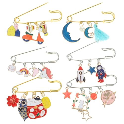 Ipetboom 6 Stck. Süße Taillenbrosche Dekorative Brosche Festziehen der Hose für Jeans und Hosen Metalllegierung Einfach zu Cartoon Design von Ipetboom