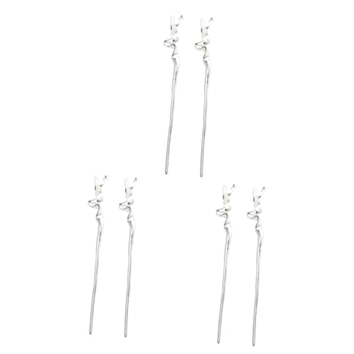 Ipetboom 6 Stk Geometrische Haarstäbchen Aus Metall Haarknoten-accessoires Für Frauen Haargabel Haarstäbchen Für Das Haar Hochsteckfrisur Zinklegierung Damen Schal Hochzeit von Ipetboom