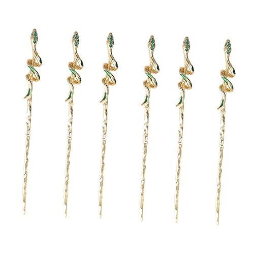 Ipetboom 6 Stk Vintage Haarnadel Chinesische Haarstäbchen Haarklammer Schmuck Schlangenhaarstock Glattes Haar Pflücken Haarschalnadel Wok-ständer Bobby-pin Strass Perücke Damen Mädchen von Ipetboom