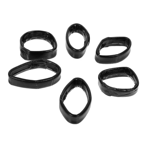 Ipetboom 6 Stück Armband Gürtelschlaufe beobachten Uhrbandschlaufe dünn Ersatz Smartwatch-Band Schleife Damen Uhrbandverschluss Uhrenarmbänder Echtes Leder Schwarz von Ipetboom