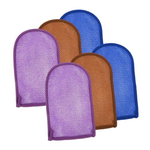 Ipetboom 6 Stück Badetuch Peeling Damen Duschreiniger Reinigung Wasserfest Waschen Peeling Körperpeeling Baden Reinigung Luffa Farbhandschuhe Badehandschuh Peelingfäustling Nylon von Ipetboom