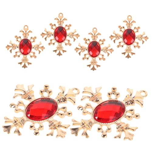 Ipetboom 6 Stück Barock Kreuz Anhänger aus Legierung mit Funkelnden Strasssteinen Leichte DIY Schmuck Charms für Armbänder Halsketten Ohrringe und Kronenaccessoires in Rot von Ipetboom