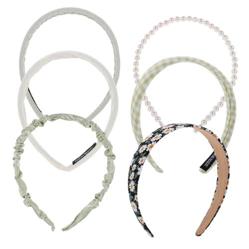 Ipetboom 6 Stk Blumen-Stirnband-Kombinationsset in einfarbiger Farbe Frauen harter Kopf Stirnband für Damen haarschmuck haarband set Haargummi Tiara frauen stirnbänder Mode von Ipetboom