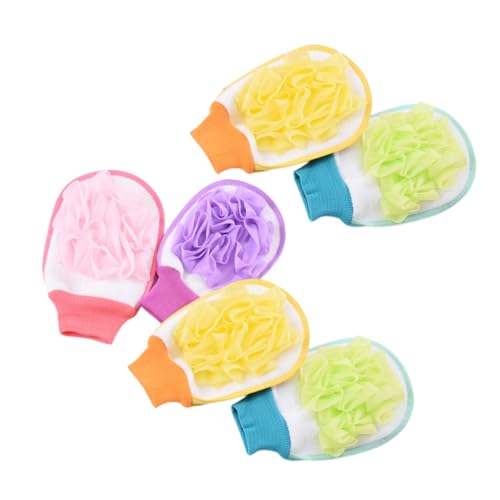 Ipetboom 6 Stück Doppelseitige Peeling handschuhe für Dusche und Bad Exfolierende Badehandschuhe aus Strapazierfähigem Faserstoff Hautfreundlich Tragbar Geeignet für Männer Zufällige Farbe von Ipetboom