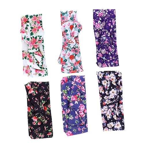 Ipetboom Kleinkind Stirnband 6St Kinder-Bogen-Stirnband bedrucktes Blumen-Bandana-Baby-Haar-Accessoires haarschmuck Krawatte Schal Kopfbedeckung Kleinkind Kinder Haarband von Ipetboom