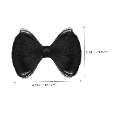 Ipetboom 6 Stück Haarclips mit Schleifen Falsche Dutt Extensions für Frauen und Mädchen Synthetische Haarverlängerungen Dekorative Styling Barrettes Natürlicher Schwarzton von Ipetboom