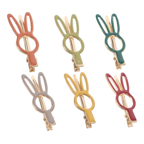 Ipetboom 6stücke Teiliges Niedliche Kaninchen-haarspangen Für Mädchen Und Schlichte Haarklammern Dunklen Farben Für Verschiedene Frisuren Zu Ostern von Ipetboom