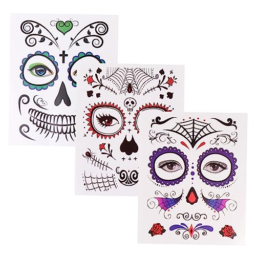 Ipetboom 6 Stück Halloween Gesichts Make Up Aufkleber Rote Farbe Party Halloween Gesichtsaufkleber Festival Gesichtsaufkleber Halloween Kostümaufkleber Kostüm Make Up Aufkleber von Ipetboom