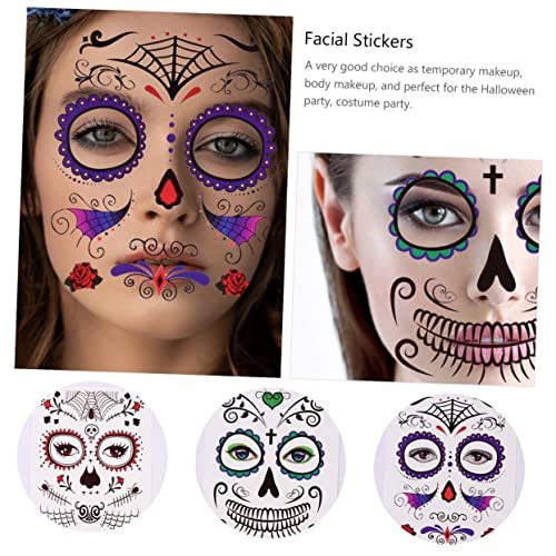 Ipetboom 6stücke Teiliges Halloween Gesichts-make-up Aufkleber Für Schaurige Partys Einfache Anwendung Abnehmbar Für Gruselige Und Kostüme von Ipetboom