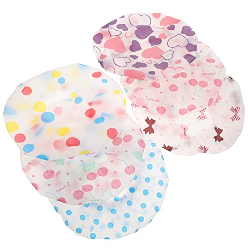 Ipetboom 6 Stück Kinderbadehaube Elastische Duschhaube Wiederverwendbar für Mädchen zum Duschen und Baden von Ipetboom