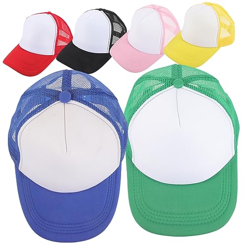 Ipetboom 6stücke Baseballkappe Für Sublimation Blanko-Hut Aus Polyester-netzmaterial Verstellbarer Riemen Hinten Unisex Für Erwachsene Leicht Und Atmungsaktiv von Ipetboom