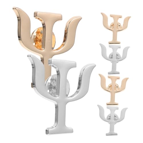 Ipetboom 6 Stück Psychologie Psi Symbol Anstecknadeln Vintage Broschen für Kleidung Rucksack Mütze Sicherer Verschluss Modisch Geschenk für Ärzte und Pflegepersonal Gold und Silber von Ipetboom