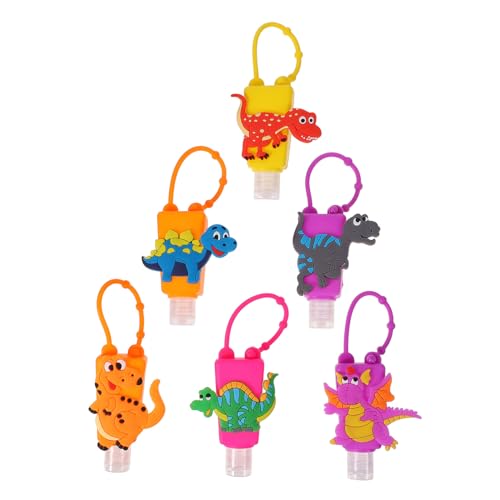 Ipetboom 6 Stück Reise Flaschen mit Silikonhülle aus Sicherem Material Auslaufsichere Handflaschen für Shampoo Öl Lotion mit Praktischem Haken für Reisen und Farblich Zufällige Farbe von Ipetboom