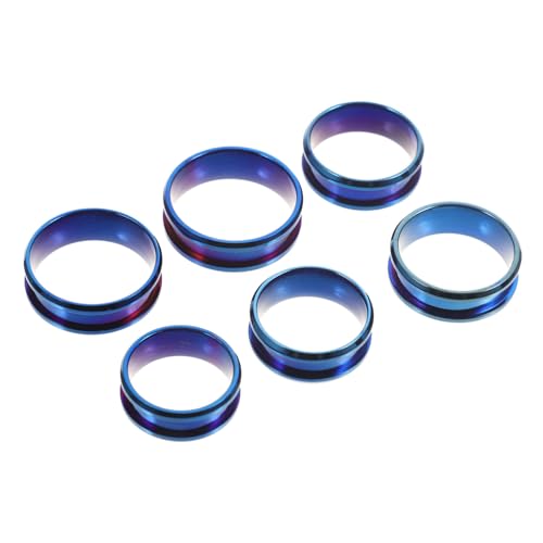 Ipetboom 6stücke Ringe Aus Edelstahl Mit Rillen-design Ringkern Für Diy-projekte Inlay-ringe Für Männer Und Frauen Polierte Oberfläche Langlebig Und Robust von Ipetboom
