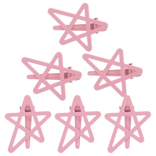 Ipetboom 6 Stück Stern Haarnadel Bands Star Snap Haarspangen Sternhaarklammern Clips Sterne spitz Süße Haarspangen Star-Haarspangen für Mädchen Sternform Haarklammern Zinklegierung Rosa von Ipetboom
