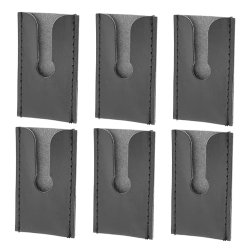 Ipetboom 6 Stück Teiliges Doppelkantiger Rasierklingen Schutzetuis aus PU Leder Reiseetui für Männer Leicht Kratzfest Praktischer Aufbewahrungsbeutel für Manuelle Schmetterlingsrasierer von Ipetboom