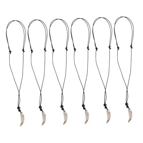 Ipetboom 6 Stück Teiliges Faux Zahn Halskette Unisex Acrylzahn Anhänger für Partys Konzerte und Tägliches Tragen Trendiger Schmuck für Frauen von Ipetboom