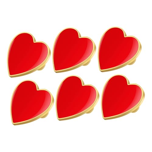 Ipetboom 6 Stück Teiliges Herz Anstecknadel Metall Brosche Emaille Schmuck für Kleidung Hüte Rucksäcke Jacken DIY Accessoires Valentinstag Party von Ipetboom