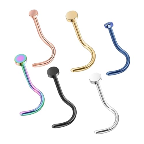 Ipetboom 6 Stück Teiliges Nasenstecker Edelstahl Flacher Kopf Modischer Nasenring für Damen und Herren Langlebig Hautfreundlich Farbiges Piercing schmuckset in Silber Schwarz Gold Blau Ipetboom 6 Stück Teiliges Nasenstecker Edelstahl Flacher Kopf Modischer Nasenring für Damen und Herren Langlebig Hautfreundlich Farbiges Piercing schmuckset in Silber Schwarz Gold Blau von Ipetboom