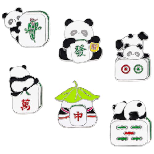 Ipetboom 6stücke Panda-brosche Im Chinesischen Stil Mit Dekorative Broschen Für Rucksack Kostüm Hut Kombinierbar Nach Belieben von Ipetboom