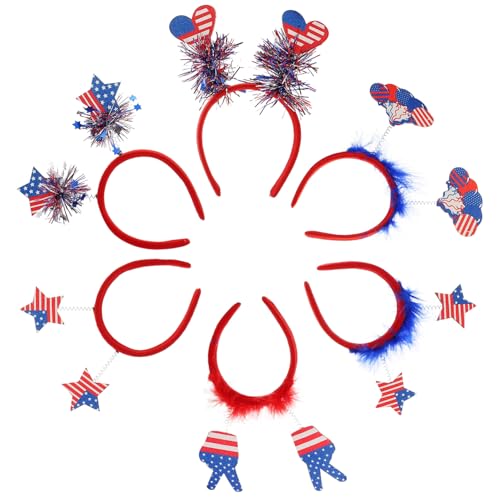 Ipetboom 6 Stück Teiliges Sternförmiges Stirnband für Unabhängigkeitstag Party Leichtes Flexibles Haarband Patriotische Kopfbedeckung für Erwachsene für Kostüm und Karneval von Ipetboom