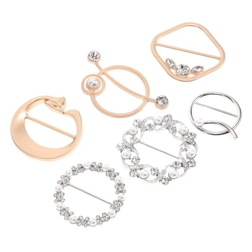 Ipetboom 6 Stück Teiliges T Shirt Clip mit Funkelnden Strasssteinen Metall Ring Verschlüsse zum Dekorativen Fixieren von T Shirts und Schals Taillenbetonung Vielseitig für von Ipetboom
