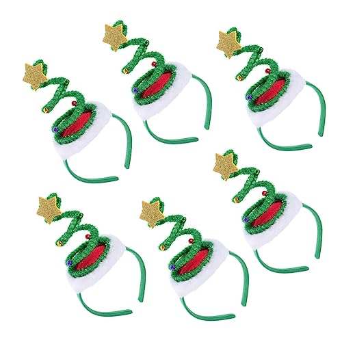Ipetboom 6 Stück Teiliges Weihnachts Haarband mit Grüner Frühlingsspirale Weihnachtlichem Baumdesign Langlebigem Komfortablem Haarschmuck für Erwachsene Festliche Xmas Dekoration und von Ipetboom