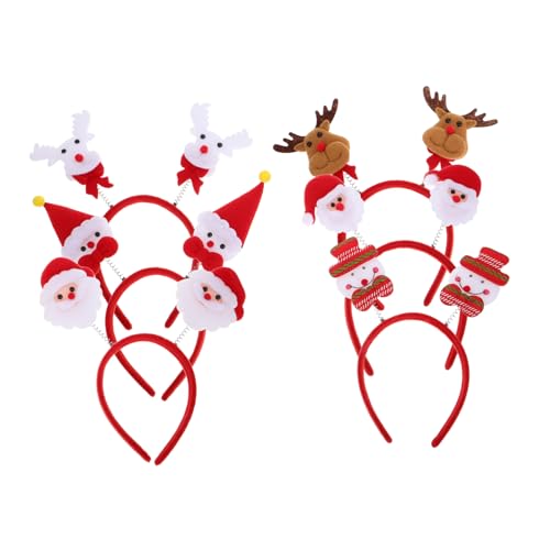 Ipetboom 6 Stück Weihnachtsstirnband Stirnband Zubehör Erwachsene Stirnbänder Mädchen weihnachtshaarspangen weihnachts haarspangen Weihnachts-Haarschmuck Weihnachtshaarreifen Stoff von Ipetboom