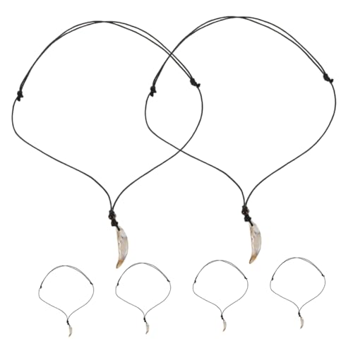 Ipetboom 6-teilige Halskette Mit Künstlichen Zähnen: Einzigartige Halskette Mit Acryl-zahnanhänger, Seil, Leichter Tierschmuck Für Männer Und Frauen, Partys Und Konzerte von Ipetboom