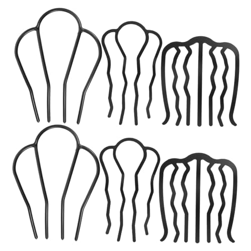 Ipetboom 6-teiliges Haar-accessoire Für Damen Seitliche Metallkämme -clip U-förmiges Haar Für Pferdeschwanz Französischer Clip Für Hochsteckfrisuren Dutt von Ipetboom