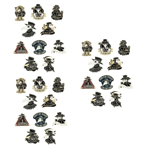 Ipetboom 60 Stck. Teiliges Plague Doctor Broschen aus Legierung Vintage Stil Kleidung Anstecker Kratzfest Leicht Langlebig Modisches Accessoire für Halloween und Alltag Unisex Schmuck von Ipetboom