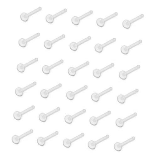 Ipetboom 60 Stück Teiliges Medizinisches Nasenpiercing Transparentem mit Formen S Stab Gebogen und Gerade Langlebig für Damen und Herren für Tägliches Tragen und Individuelles Styling von Ipetboom