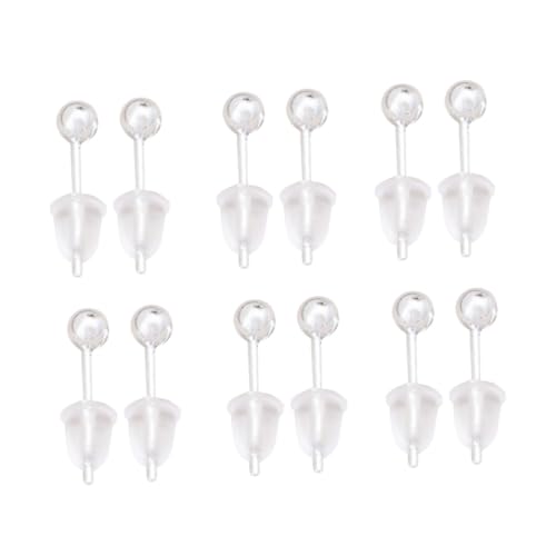 Ipetboom 6Paare Sterling Silber Ohrstecker Set Kleine Runde Kugel Perlen Ohrringe für Frauen Schmuckstück für von Ipetboom