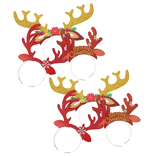 Ipetboom 6St Buchstabe Geweih Stirnband Weihnachtsstirnbänder für frauen Elchhorn Hirsch weihnachts haarreif haarband weihnachten Kopfbedeckungen aus Papier Weihnachtshaarreifen Haarreiber von Ipetboom