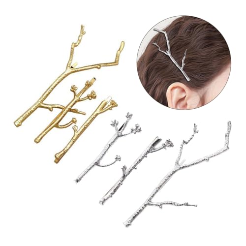 Ipetboom Haarschmuck Für Damen 6St haarschmuck Haarspangen Vintage Bobby für Haare Haartopper Ast Haarnadel Haarklammer Haarspange aus Metall Frauen Haarspange Persönlichkeit Klipp Damen von Ipetboom