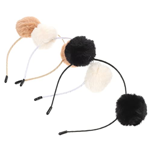 Ipetboom Flauschiges Stirnband 6St Stirnband kuscheltier Winter Kopfbedeckung Südkorea Haarball Fräulein Bügeleisen Mädchenkleidung von Ipetboom