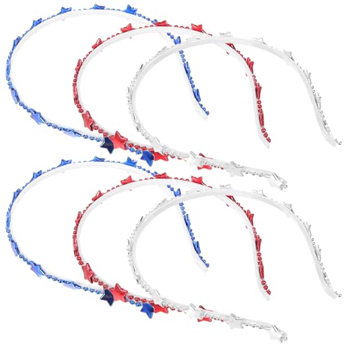 Ipetboom 6stücke Teiliges Patriotic Star Haarreifen Für Unabhängigkeitstag Dekorative Kopfbedeckung Für Partys Und Festlichkeiten Leicht Und Flexibel Für Kostüme Und Feierlichkeiten von Ipetboom