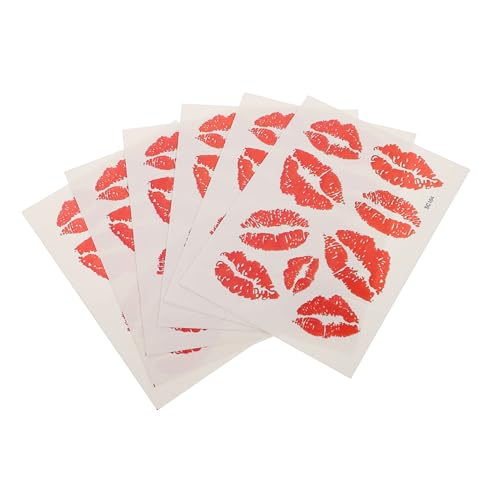Ipetboom 6stücke Wasserfeste Temporäre Lippen Aufkleber Körper Muster Aufkleber Für Gesicht Brust Dekoration von Ipetboom