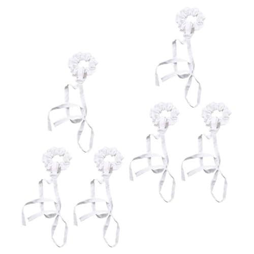 Ipetboom 6stücke Teiliges Aus Weißen Baumwoll-haargummis Mit Schleifen Für Damen Elastische Haarschmuck-accessoires Für Haartypen Und Längen Für Elegante Frisuren Und Besondere von Ipetboom