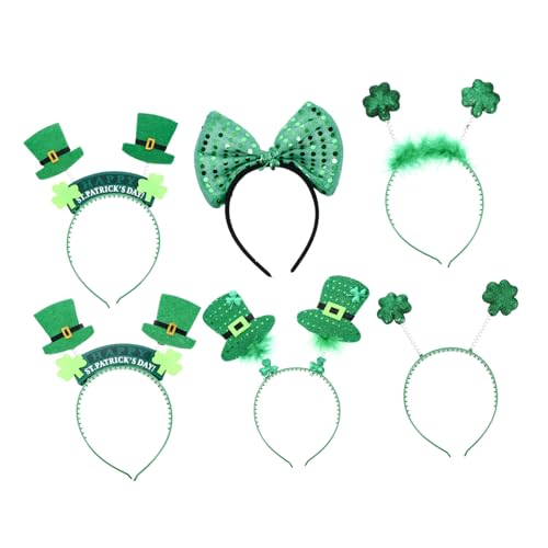 Ipetboom Kopfschmuck 6St karneval stirnband Haargummis für Mädchen Stirnband für Mädchen kinder haarschmuck fasching haarschmuck Tiara Haarband Patrick Haar-Accessoire Pailletten Hut von Ipetboom