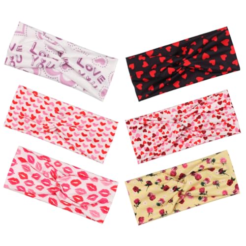 Ipetboom Herz-lippen-stirnband für Damen 6er-pack Elastisches Fitness-stirnband Blumendesign Bequemes Haarband-set Ipetboom Herz-lippen-stirnband für Damen 6er-pack Elastisches Fitness-stirnband Blumendesign Bequemes Haarband-set von Ipetboom