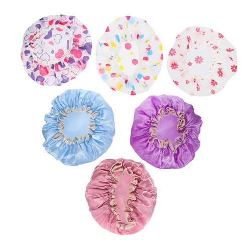 Ipetboom 6stücke Duschhauben Für Damen Und Wiederverwendbar Mit Doppeltem Schichtdesign Für Haare Langlebig Und Pflegeleicht Verschiedenen Farben Erhältlich von Ipetboom