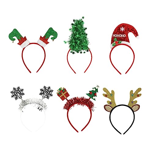 Ipetboom Kinder-Tiara 6st Weihnachtsstirnband Haarband Aus Rentiergeweih Weihnachtsstechpalmen-stirnband Rollenspiel-outfits Weihnachtsdekoration Stoff Kind Erwachsener Haarschmuck von Ipetboom