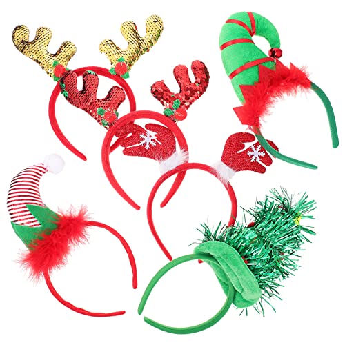 Ipetboom 6st Weihnachtsstirnband Outfit Verbeugen Sich Haardekore Make-up-haarwickel-stirnband Weihnachtskostüme Weihnachtsparty-requisite Weihnachts-haarschmuck Weihnachten Stoff von Ipetboom