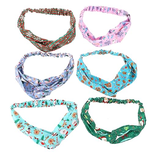 Ipetboom 6stücke Weihnachts Haargummis Elastische Stirnbänder Mit Für Alltag Und Sport Für Yoga Jogging Und Make-up Verschiedene Designs von Ipetboom